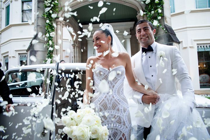 Terry Biviano wears J'Aton at her wedding to Anthony Minichiello.