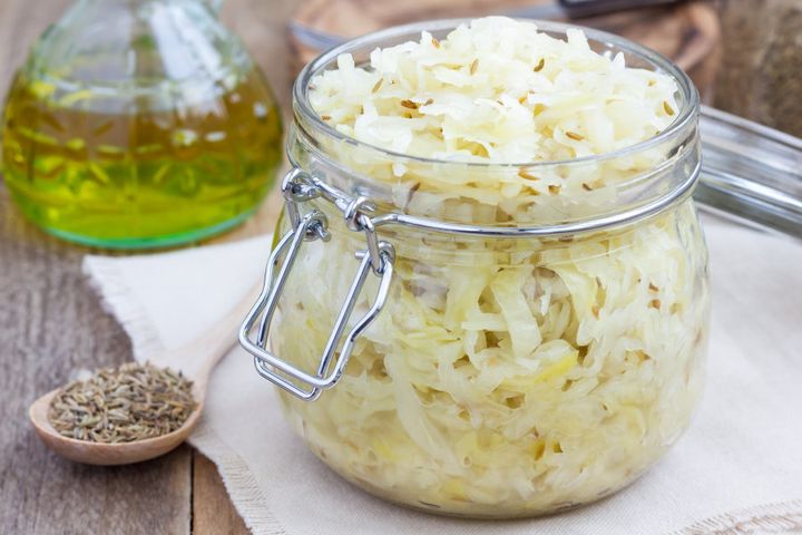 Boost the good bacteria in the gut by adding sauerkraut and kimchi to meals.