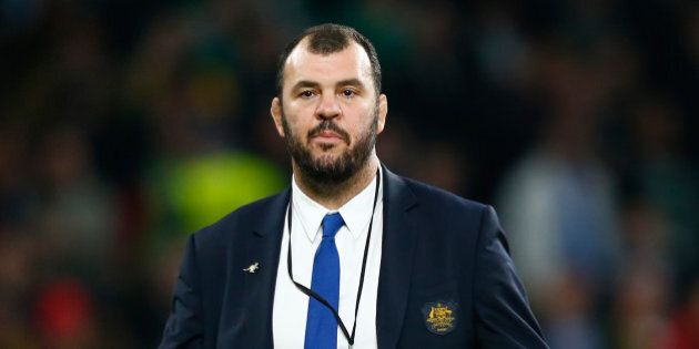 LONDON, ENGLAND - OCTOBER 31: Michael Cheika the head coach of Australia following his team's defeat in the 2015 Rugby World Cup Final match between New Zealand and Australia at Twickenham Stadium on October 31, 2015 in London, United Kingdom. (Photo by Shaun Botterill/Getty Images)