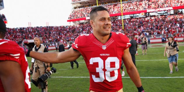 SANTA CLARA, CA - OCTOBER 18: Jarryd Hayne #38 of the San Francisco 49ers walks off the field after the 49ers beat the Baltimore Ravens at Levi's Stadium on October 18, 2015 in Santa Clara, California. (Photo by Ezra Shaw/Getty Images)