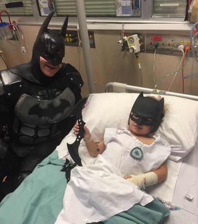 Batman was called into the Women's and Children's Hospital in Adelaide to help Eamon take on cancer.