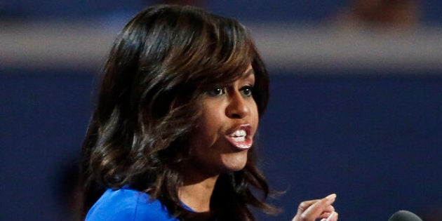 First lady Michelle Obama speaks during the Democratic National Convention in Philadelphia, Pennsylvania, U.S. July 25, 2016. REUTERS/Lucy Nicholson