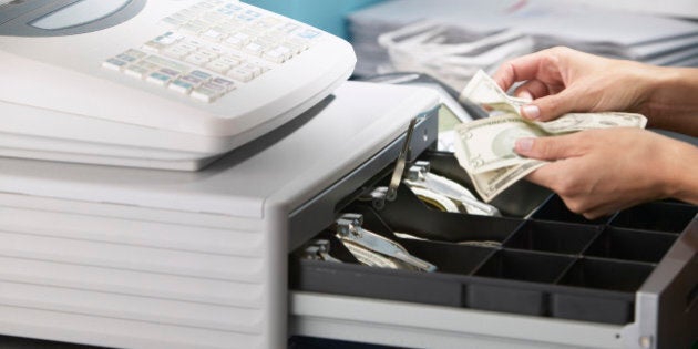 Cashier Counting Money