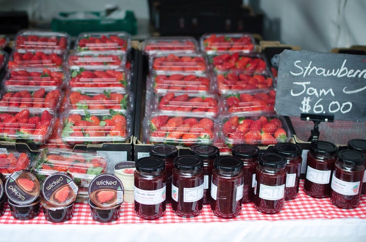 The absolutely delicious strawberries that were up for grabs.