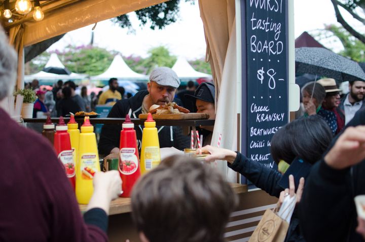 This German sausage stall boasted long lines all weekend long.