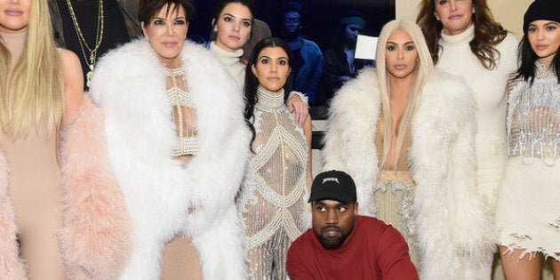 NEW YORK, NY - FEBRUARY 11: (L-R) Khloe Kardashian, Lamar Odom, Kris Jenner, Kendall Jenner, Kourtney Kardashian, Kanye West, Kim Kardashian, Caitlin Jenner and Kylie Jenner attend Kanye West Yeezy Season 3 on February 11, 2016 in New York City. (Photo by Jamie McCarthy/Getty Images for Yeezy Season 3)