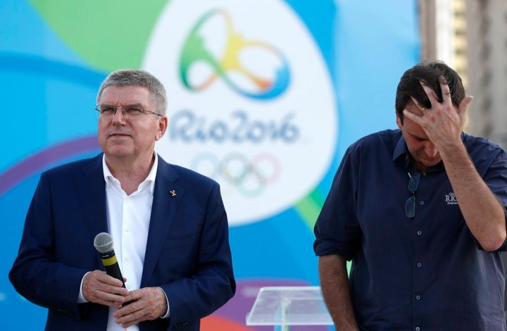 "Oh, no. Why did I taunt the Aussies?" Paes beside IOC president Thomas Bach.