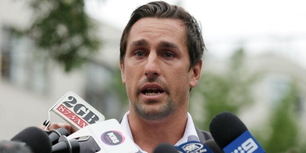 SYDNEY, AUSTRALIA - JANUARY 29: Mitchell Pearce speaks to the media during a press conference held in Surry Hills on January 29, 2016 in Sydney, Australia. (Photo by Mark Metcalfe/Getty Images)