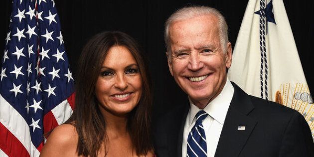 Vice President Joe Biden, seen with actress and Joyful Heart Foundation founder Mariska Hargitay, will appear in an upcoming episode of