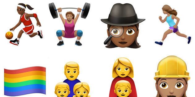 Some of the new emojis in the iOS 10 update.