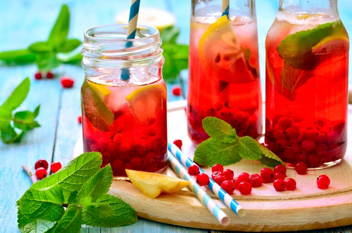 Infuse water using herbs, citrus and fresh or frozen berries.