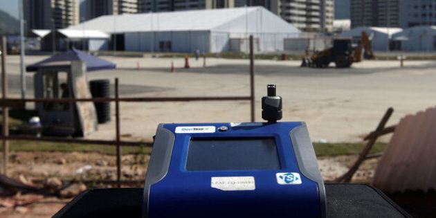 A machine tests for PM 2.5 levels in front of 2016 Rio Olympic Village in Rio de Janeiro, Brazil, June 17, 2016. Picture taken June 17, 2016. To match Insight OLYMPICS-RIO/AIR REUTERS/Ricardo Moraes