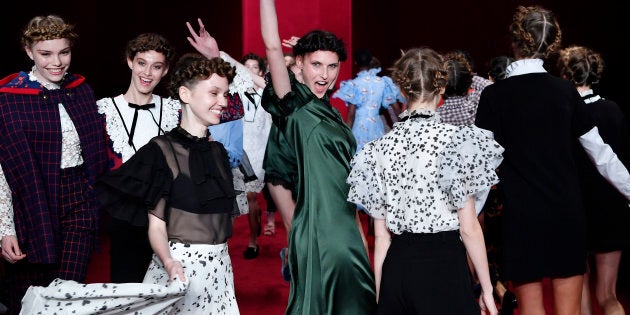 Models walk the runway during the MacGraw show at Mercedes-Benz Fashion Week Resort 18 Collections at Carriageworks.