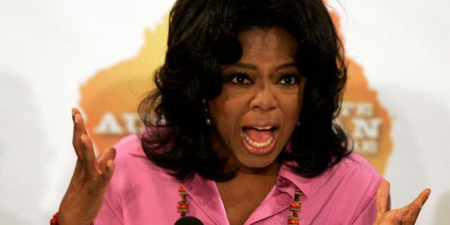 American talk show host Oprah Winfrey gestures during a press conference prior to filming her Ultimate Australian Adventure show at the Sydney Opera House in Sydney, Australia, Tuesday, Dec 14, 2010. (AP Photo/Jeremy Piper)