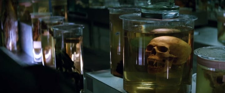 Spooky heads in spooky jars. The featurette for "The Mummy" gives a glimpse at Russell Crowe's mysterious Dr. Jekyll.