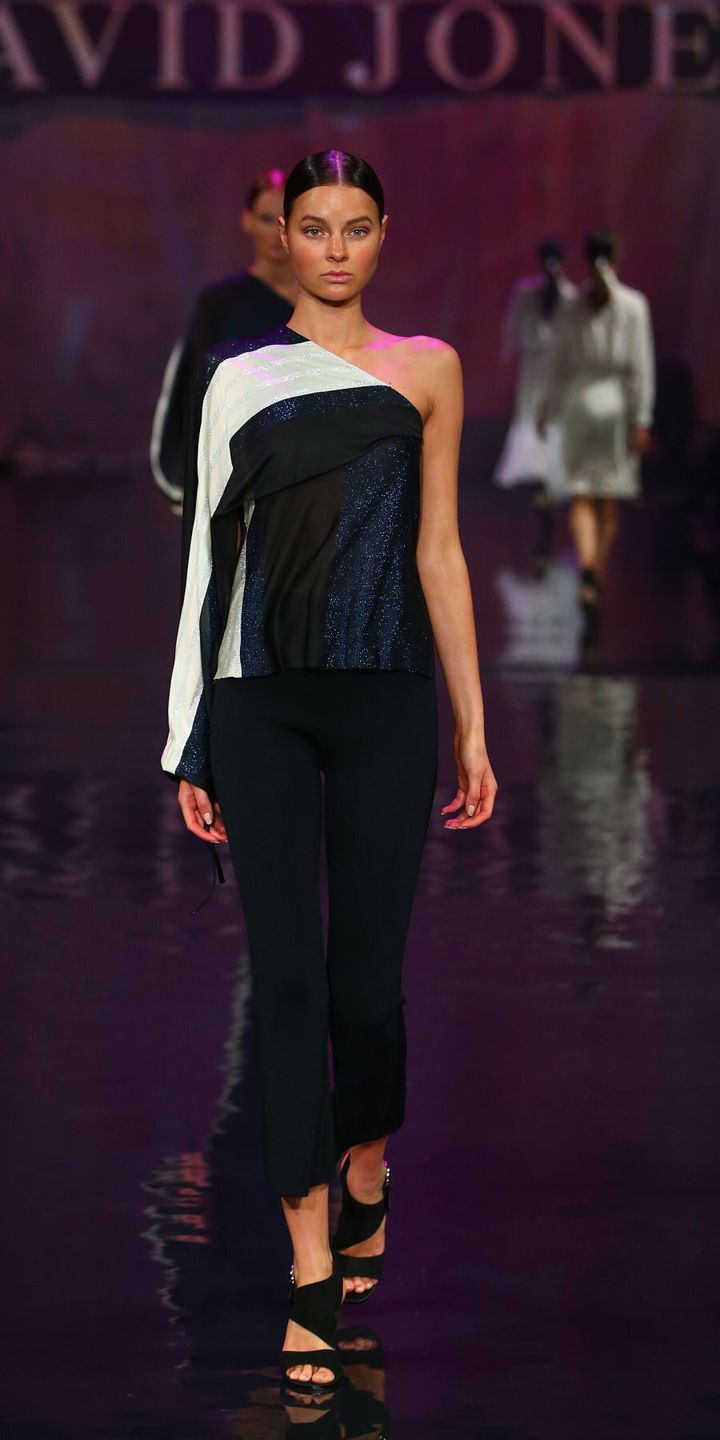 A model showcases designs by Scanlan Theodore.