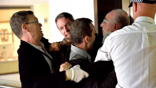 Michael Teplitsky had to be subdued by six police officers.