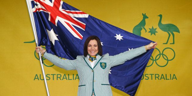 Rio Opening ceremony flagbearer Anna Meares. Guts and grace personified.