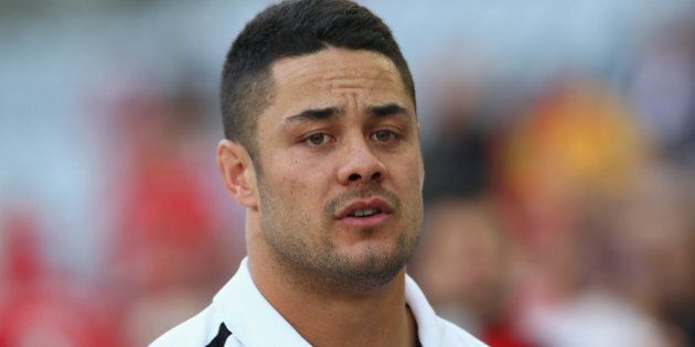 SYDNEY, AUSTRALIA - JANUARY 07: Former rugby league player and current NFL player Jarryd Hayne watches on during the match between Liverpool FC Legends and the Australian Legends at ANZ Stadium on January 7, 2016 in Sydney, Australia. (Photo by Mark Kolbe/Liverpool FC via Getty Images)