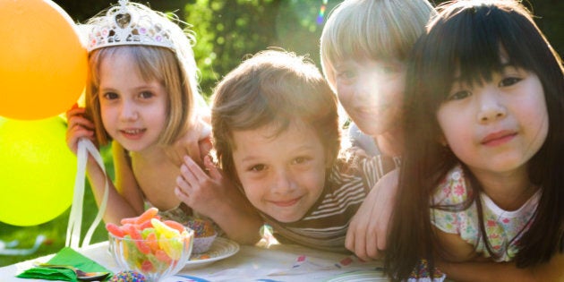 Children at birthday party
