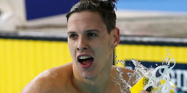 While his girlfriend is vying for an Olympic gold, he'll be putting his togs on.