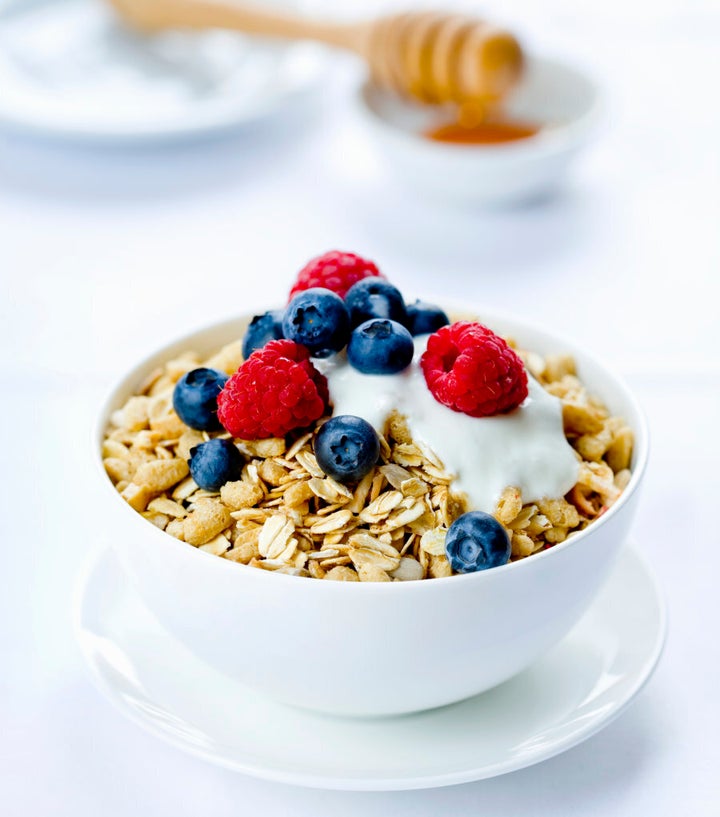 Natural yoghurt has a creamy, slightly tangy flavour, lending itself beautifully to sweet berries and crunchy muesli.