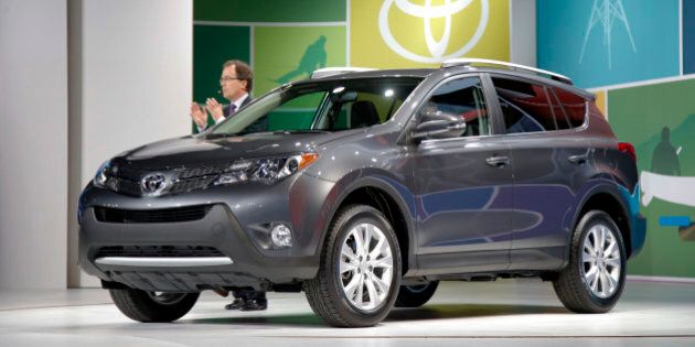The new Toyota RAV4 is unveiled at the LA Auto Show in Los Angeles, Wednesday, Nov. 28, 2012. The annual Los Angeles Auto Show opened to the media Wednesday at the Los Angeles Convention Center. The show opens to the public on Friday, November 30. (AP Photo/Jae C. Hong)