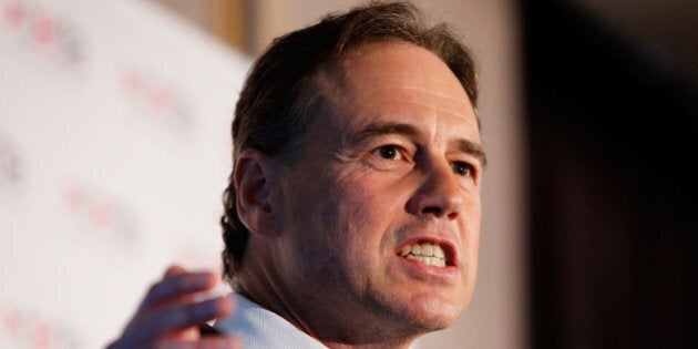 SYDNEY, AUSTRALIA - DECEMBER 09: Federal Environment Minister Greg Hunt delivers a climate change address on December 9, 2015 in Sydney, Australia. Mr Hunt spoke to a business forum on the anticipated outcomes from the UN Climate Change negotiations between global leaders currently underway in Paris. (Photo by Lisa Maree Williams/Getty Images)