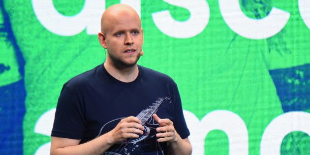 NEW YORK, NY - MAY 20: Daniel Ek, Founder and CEO, Spotify speaks onstage at Spotify Press Announcement on May 20, 2015 in New York City. (Photo by Michael Loccisano/Getty Images for Spotify)