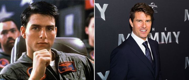 Cruise control: The actor in his "Top Gun" role from 1986, and in 2017 at the premiere of "The Mummy".