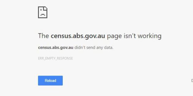 Australians trying to complete the Census on Tuesday night were presented with an error message.