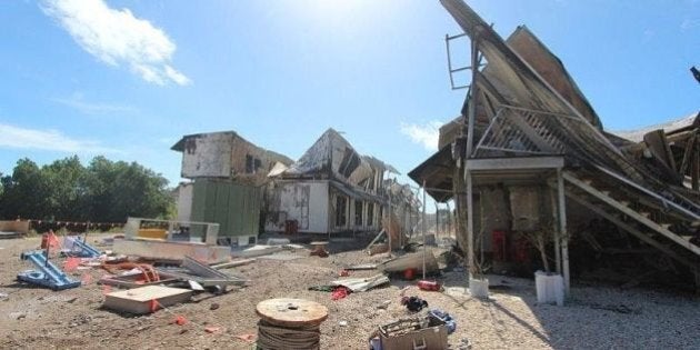 NAURU ISLAND, NAURU - JULY 20: (EDITORS NOTE: Best Quality Available) In this handout photo provided by the Australian Department of Immigration, Damange to accommodation is seen after rioters caused AUD$60m damage on Friday evening, on July 20, 2013 on Nauru Island, Nauru. The riot came as news broke that the Australian government will send all asylum seekers to Papua New Guinea for processing and resettlement. (Photo by Department of Immigration via Getty Images)