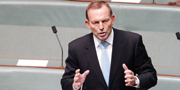 CANBERRA, AUSTRALIA - FEBRUARY 11: Tony Abbott speaks about Deputy Prime Minister Warren Truss after he announced his retirement in the House of Representatives on February 11, 2016 in Canberra, Australia. Nationals Leader and Deputy Prime Minister Warren Truss and Trade Minister Andrew Robb will retire at the next election. (Photo by Stefan Postles/Getty Images)