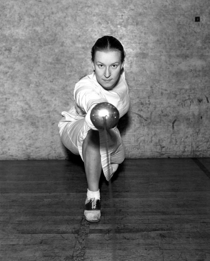 Helene Mayer in 1935 as the world champion in women's fencing.