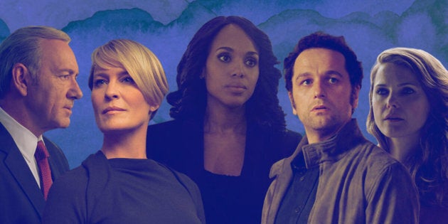 Illustration: Gabriela Landazuri Saltos /HuffPost Photos: David Giesbrecht / Netflix House of Cards ABC/Richard Cartwright Scandal Craig Blankenhorn/ FX Ali Goldstein/FX The Americans