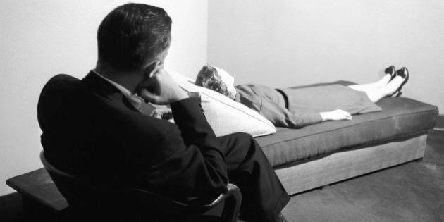 A doctor listens to a patient digging into her past at the New York Psychoanalytic Institute Treatment Center in New York, April 25, 1956. The psychoanalyst's couch has provided material for endless jokes and cartoons since Sigmund Freud developed this method of treatment for neuroses. Some modern analysts discard it in favor of face to face sessions, but the method of "free association" to give the doctor clues to the patient's hidden fears and problems is accepted even by dissidents from Freudian theories. (AP Photo/Bob Wands)