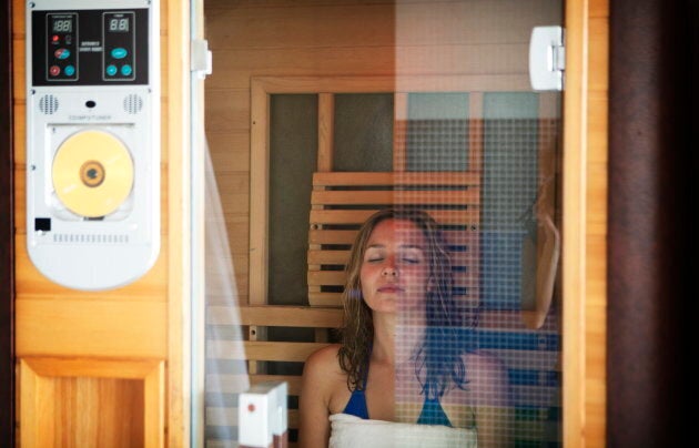 A typical infrared sauna chamber.