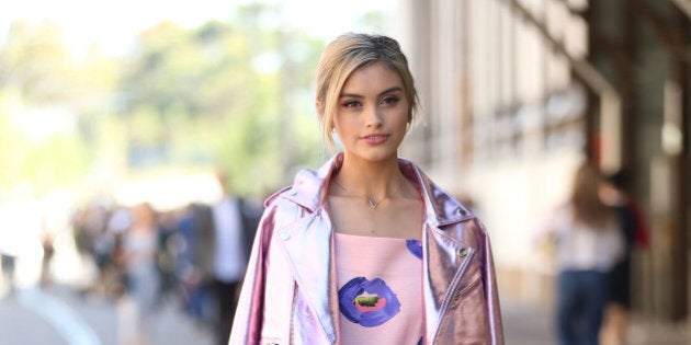 SYDNEY, AUSTRALIA - APRIL 15: Sarah Ellen attends at Mercedes-Benz Fashion Week Australia 2015 at Carriageworks on April 15, 2015 in Sydney, Australia. (Photo by Caroline McCredie/Getty Images)