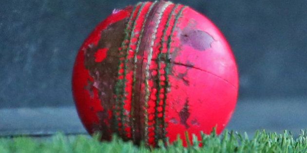 MELBOURNE, AUSTRALIA - OCTOBER 28: A detailed view of the worn pink cricket ball after it was hit to the boundary at 5:39PM, half way through the second session of the day during day one of the Sheffield Shield match between Victoria and Queensland at Melbourne Cricket Ground on October 28, 2015 in Melbourne, Australia. (Photo by Scott Barbour/Getty Images)