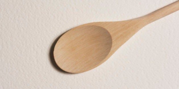 Empty wooden spoon