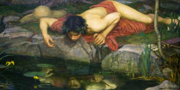 Echo and Narcissus by John William Waterhouse, fine art painting, 1904