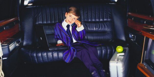 Boy in limousine