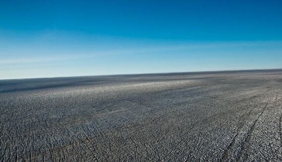 Fun fact: An ice sheet is a sheet of ice so vast and thick that is covers all terrain -- as opposed to a glacier, which is essentially a frozen river constrained by terrain. There are only two ice sheets in the world, in Greenland and Antarctica. Both are melting rapidly.