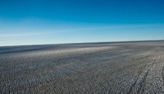 Fun fact: An ice sheet is a sheet of ice so vast and thick that is covers all terrain -- as opposed to a glacier, which is essentially a frozen river constrained by terrain. There are only two ice sheets in the world, in Greenland and Antarctica. Both are melting rapidly.