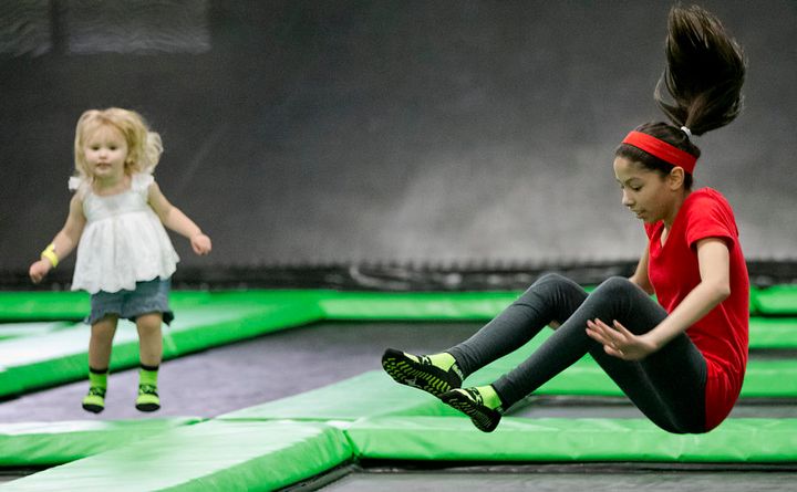 Most trampoline parks allow kids of different ages to bounce together.