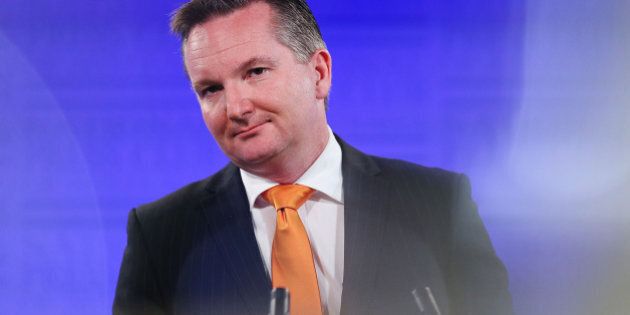 CANBERRA, AUSTRALIA - MAY 20: Shadow Treasurer Chris Bowen gives his budget reply address at the National Press Club on May 20, 2015 in Canberra, Australia. The Labor Party assert the current Superannuation tax concessions are unaffordable and need to be changed, following last weeks 2015 Federal budget announcement. (Photo by Stefan Postles/Getty Images)