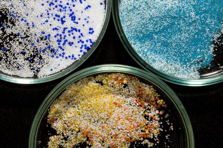 The colourful but dangerous microbeads used in the study.