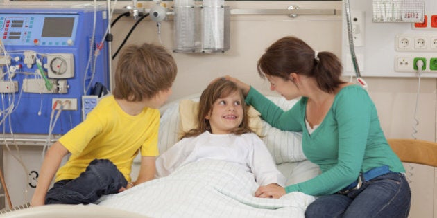 visiting girl in hospital