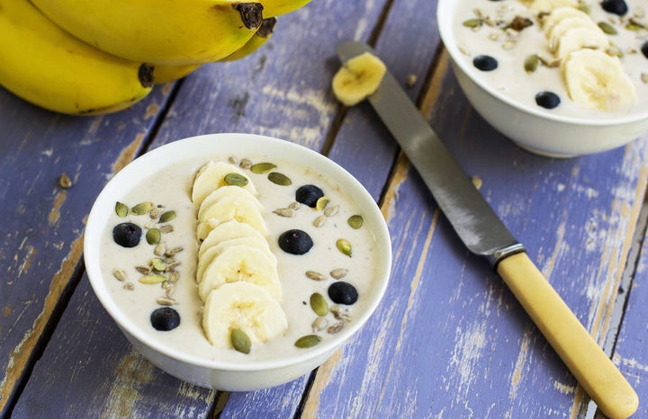 Top with a handful of granola or muesli and nut butter to make this smoothie bowl extra filling.