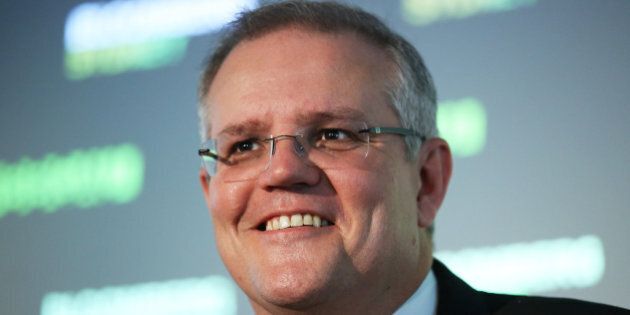 Scott Morrison, Australia's treasurer, reacts during the Bloomberg Summit in Sydney, Australia, on Wednesday, Nov. 18, 2015. Morrison said he was realistic that the economy faces global headwinds that are challenging growth prospects. Photographer: Brendon Thorne/Bloomberg via Getty Images